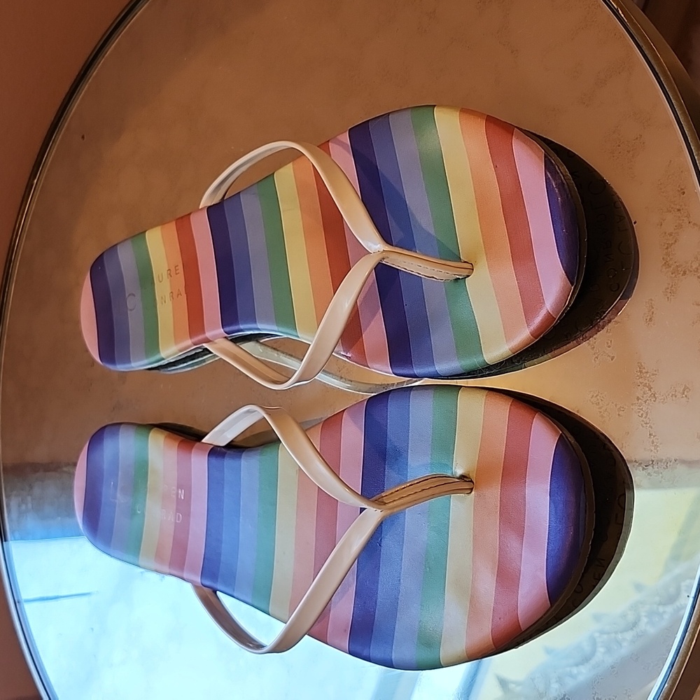 LC Lauren Conrad Pastel Rainbow Flipflops
